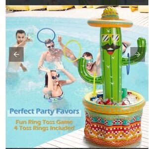 Jasonwell Inflatable Cactus Cooler JX-ICC-55RT Pool Party Drink Holder 56 Inch